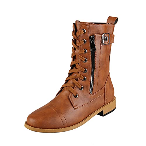 botas marrones cordones mujer 1