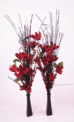 jarrones de cristal con flores artificiales 1