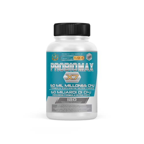 Healthy Fusion Probiótico | 60 Billones de Cfu | Fórmula Única de Amplio Espectro | Probióticos Microencapsulados para Evitar su Degradación | Mejora el Sistema Inmunológico | 120 Cáps