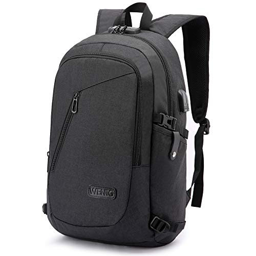 Mochila antirrobo para laptop, mochila de viaje de negocios con bloqueo de puerto de carga USB, resistente al agua, mochila de trabajo para hombres y mujeres, se adapta a portátiles de 15.6 pulgadas,