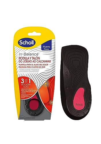 Scholl In-Balance, Plantillas Biomecánicas para el Alivio del Dolor de Rodilla y Talón, Calma el Dolor, Pack 2 Plantillas, Talla S (37-39,5)