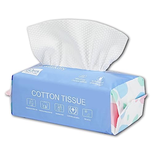 SFTTNOTU Toallas Desechables,Toallitas Secas Faciales de Algodón,60 unidades limpieza profunda Toallitas Secas,Adecuadas Para la Piel Sensible del,Toallitas Desmaquillantes (20 x 10 x 8cm, White)